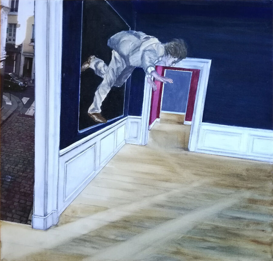 Suit out of wall